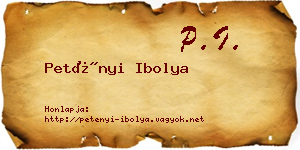 Petényi Ibolya névjegykártya