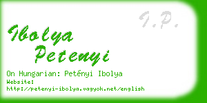 ibolya petenyi business card